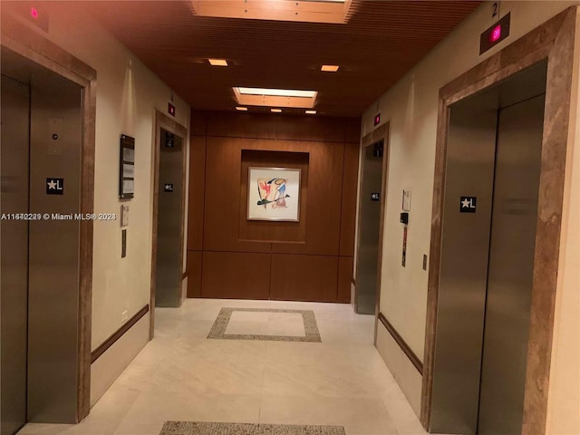 hall featuring elevator