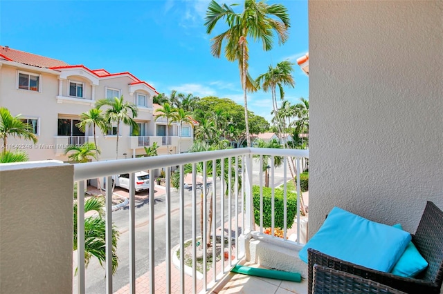 balcony featuring a residential view