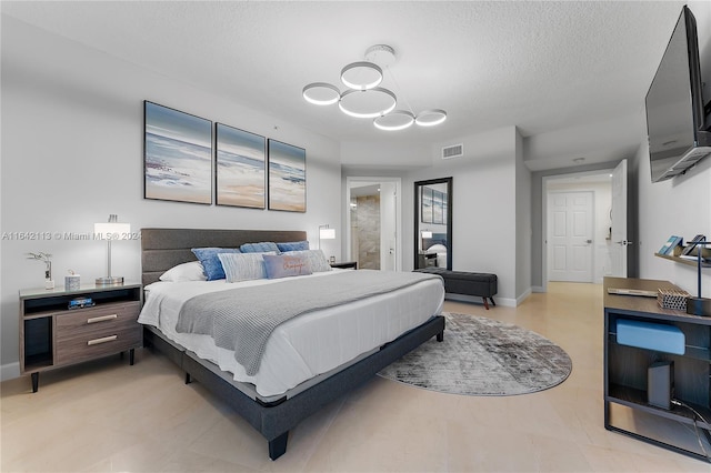 bedroom with a textured ceiling