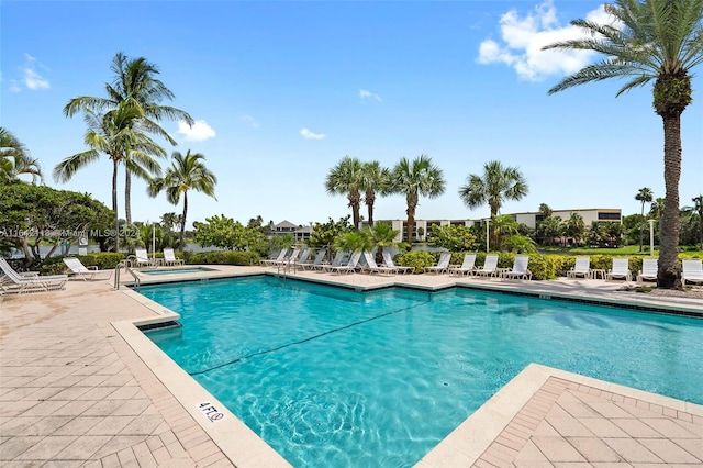 view of pool featuring a patio area