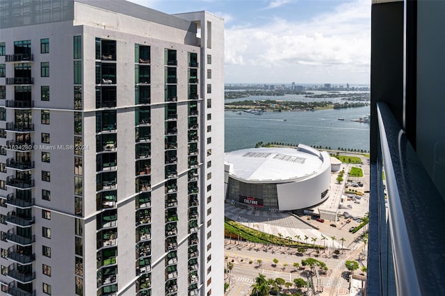 view of property with a water view