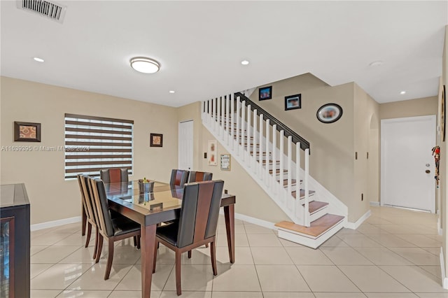 view of tiled dining room