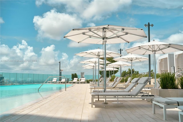 view of pool with a patio area