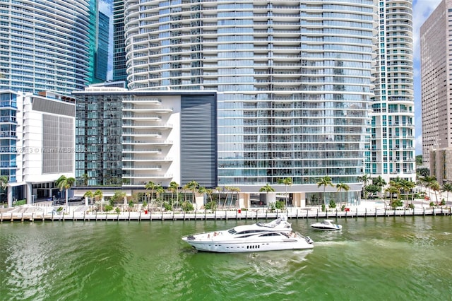 view of property with a water view