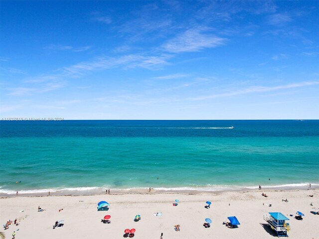 property view of water with a beach view