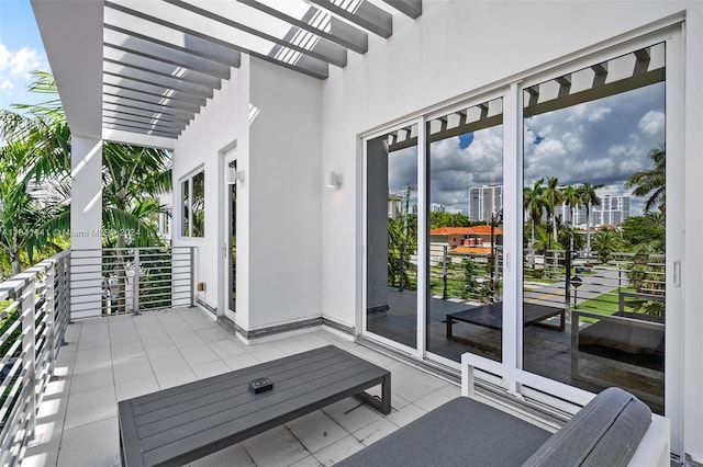 balcony with a pergola