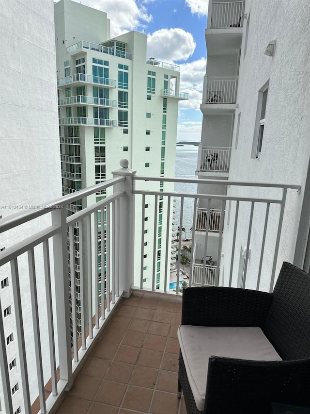 balcony with a water view