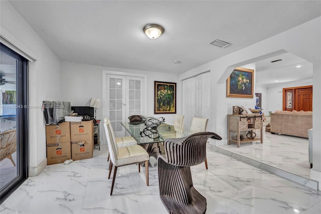 dining room with french doors