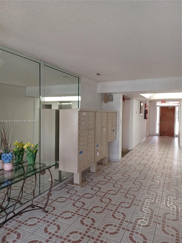 interior space with mail boxes