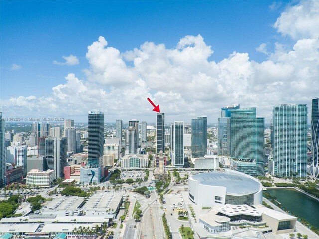 property's view of city featuring a water view