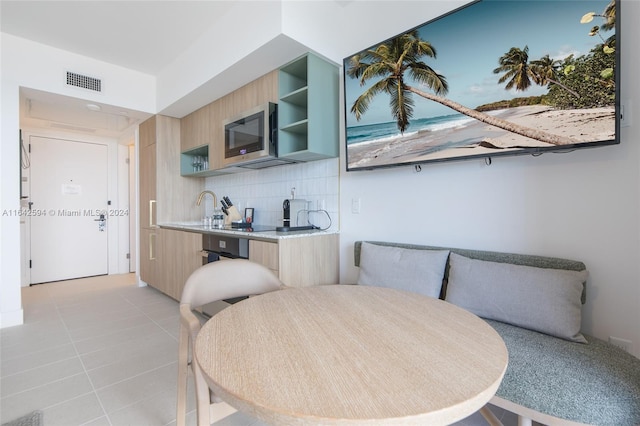 view of tiled dining area