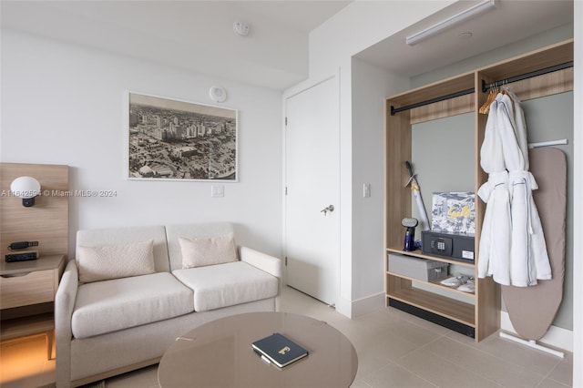 view of tiled living room