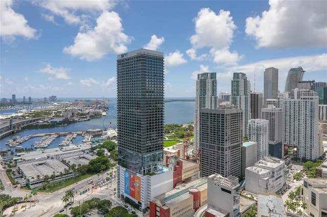 view of city featuring a water view