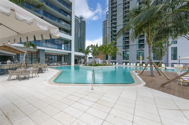 view of pool with a patio