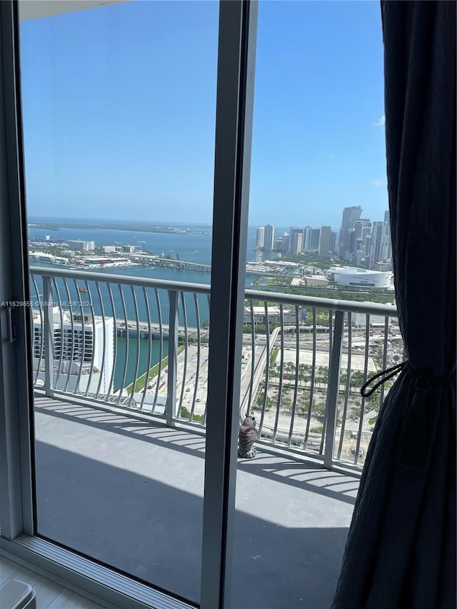 balcony with a water view