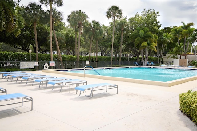 view of pool featuring a patio area