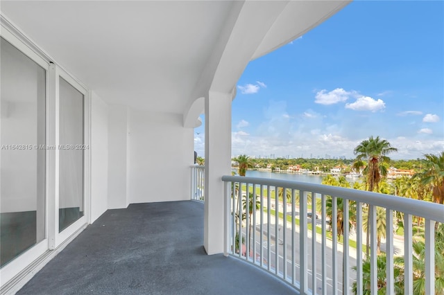 balcony with a water view