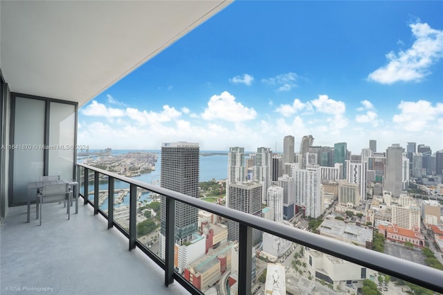 balcony with a water view