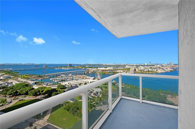 balcony with a water view