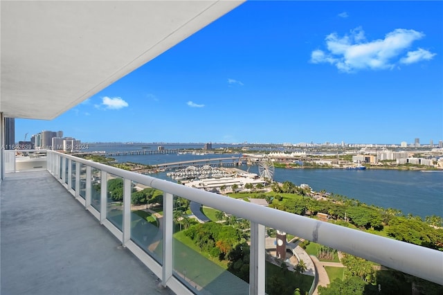 balcony with a water view