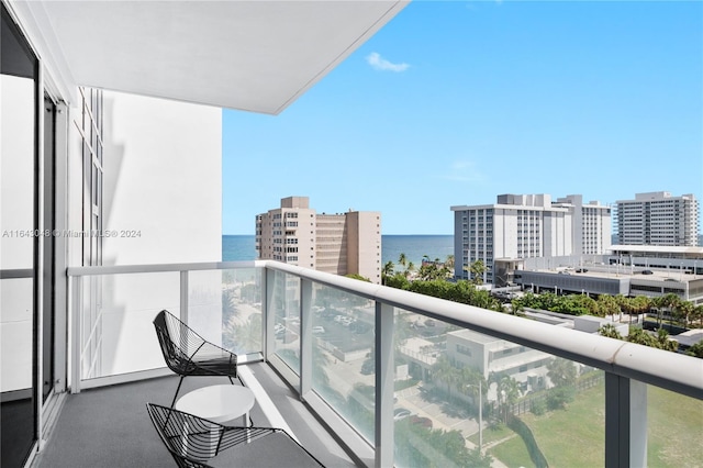 balcony with a water view