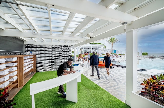 view of patio with a pergola