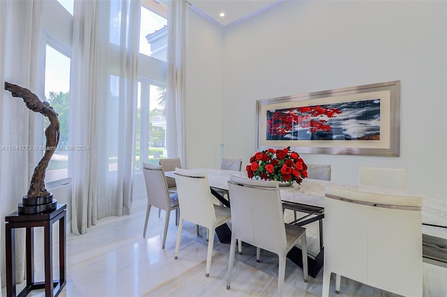 dining space with a healthy amount of sunlight