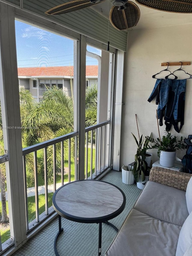 view of sunroom