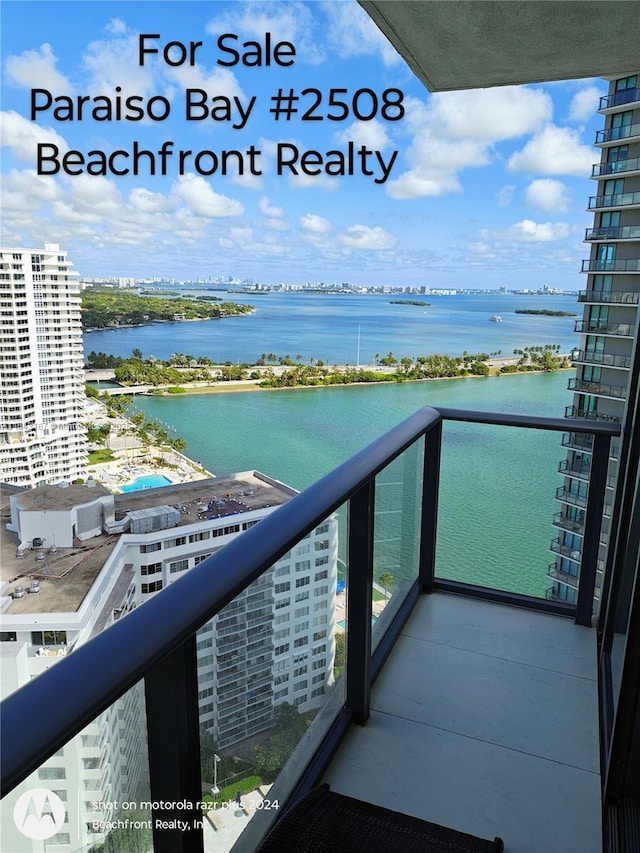 balcony with a water view