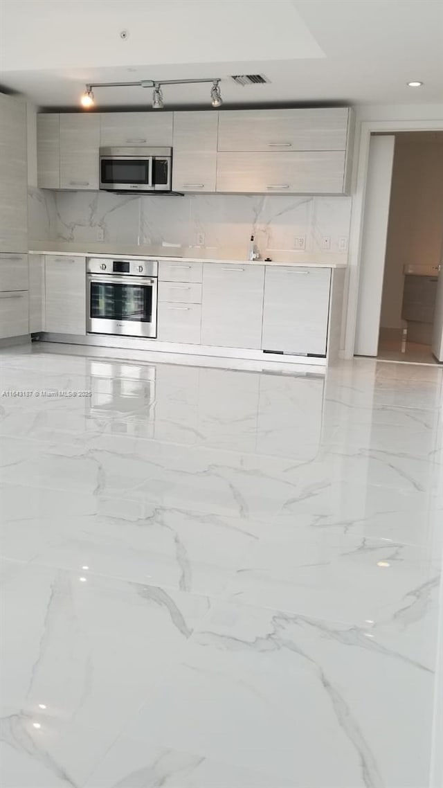 kitchen with stainless steel appliances