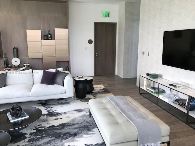 living room featuring hardwood / wood-style flooring