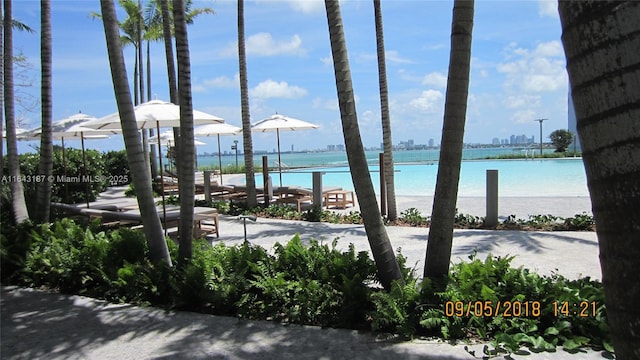 water view featuring a view of the beach