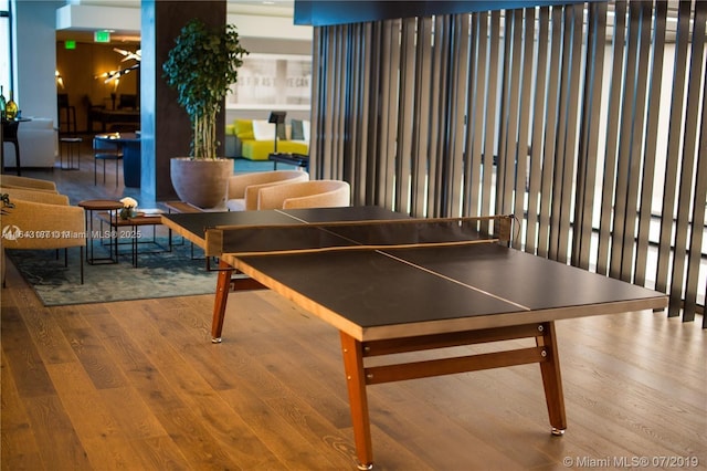 recreation room featuring hardwood / wood-style floors