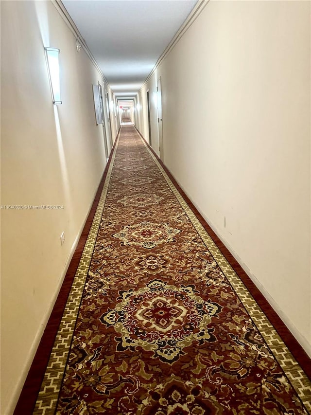 hallway with ornamental molding