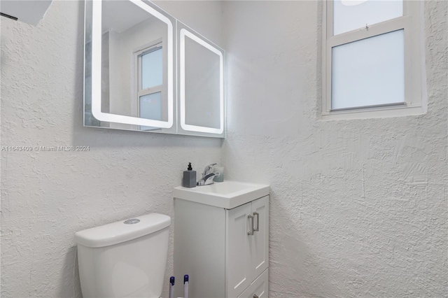 bathroom with toilet and vanity