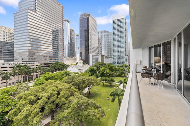 balcony with a city view