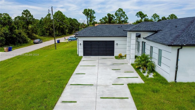 exterior space featuring a garage