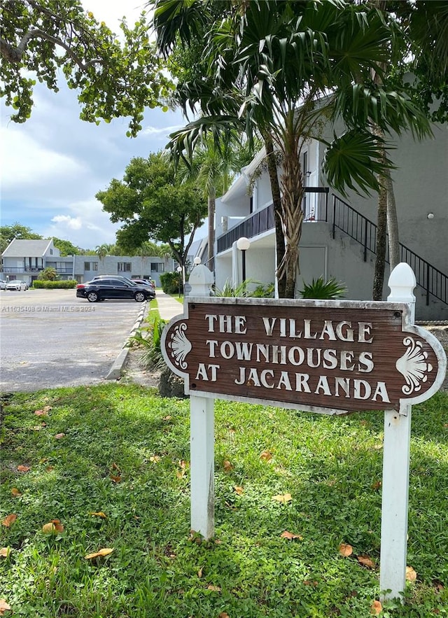 view of community sign