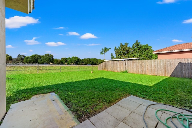 view of yard with a patio