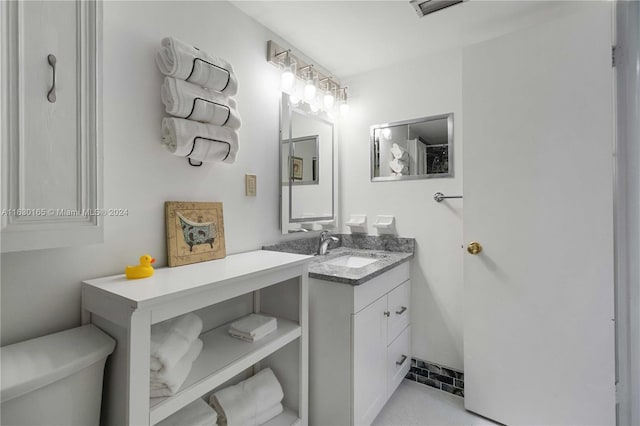 bathroom with toilet and vanity