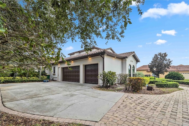 view of home's exterior with a garage