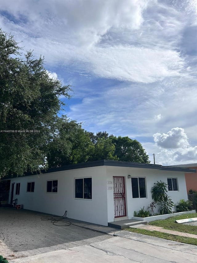 view of single story home