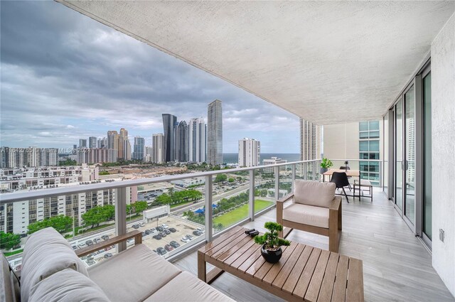 balcony with an outdoor hangout area