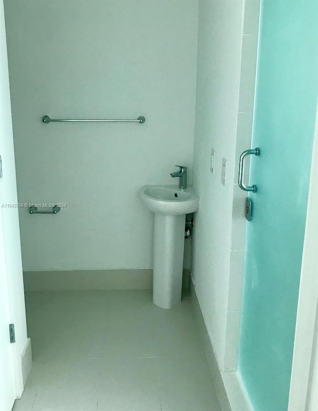 bathroom featuring tile patterned flooring