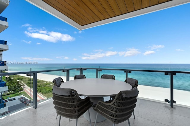 balcony with a water view