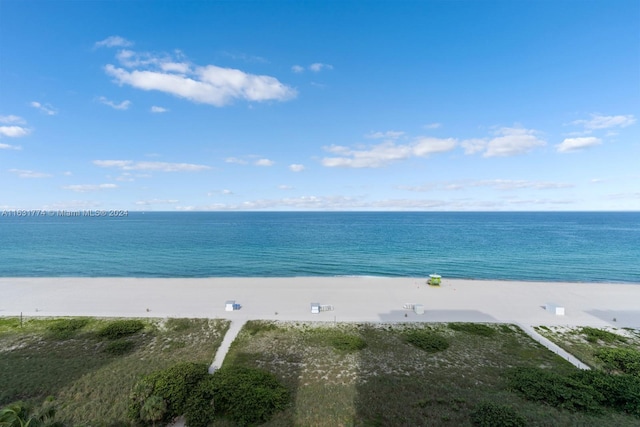 view of water feature featuring a view of the beach