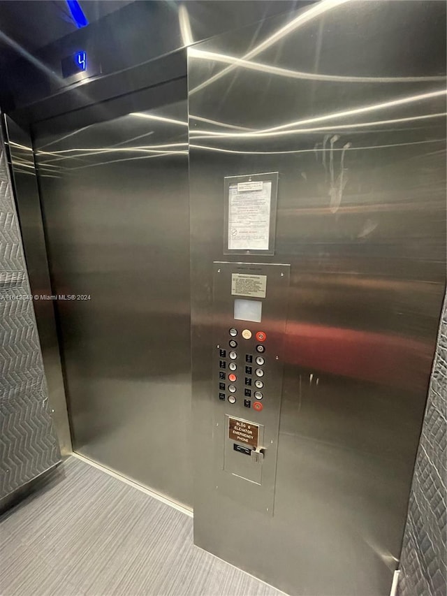 interior details with elevator