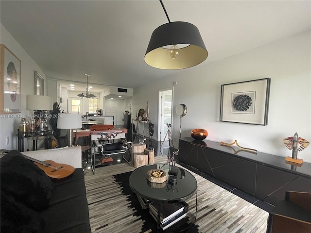 living room with wood-type flooring