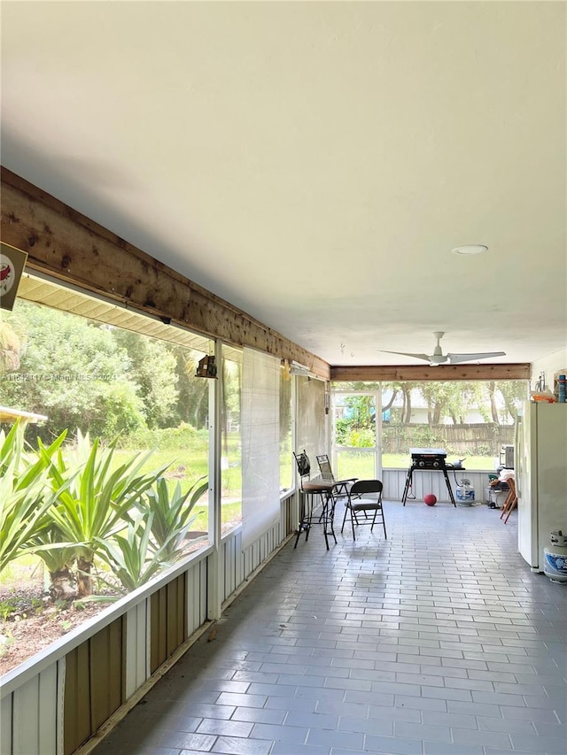 view of unfurnished sunroom