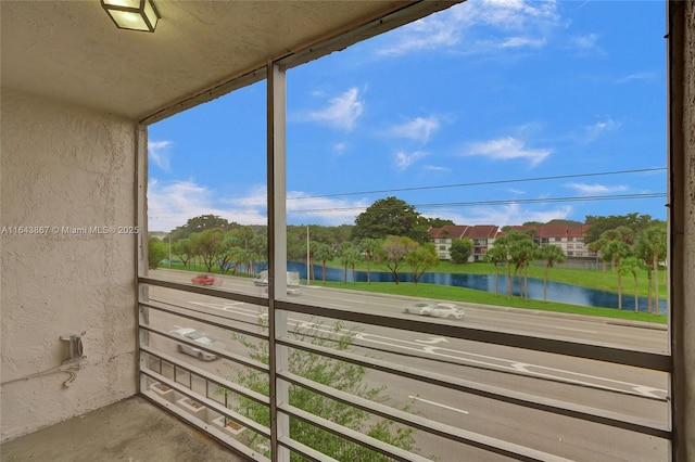 balcony with a water view